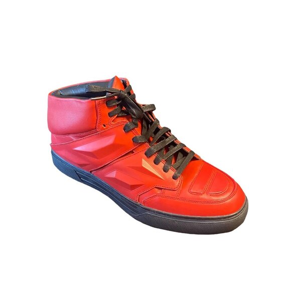 Alejandro Ingelmo Men's Red Leather Exotron Mid Top Sneakers Size 13 NWT - Picture 1 of 8